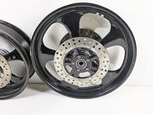 Load image into Gallery viewer, 02-07 Harley Touring Custom Black Wheel Rim Set 18x5.5 21x3.5