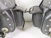 Load image into Gallery viewer, 2002 Indian Spirit Deluxe Studded Leather Saddlebag & Mount & Keys Set READ