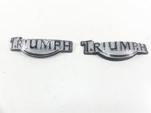 Load image into Gallery viewer, 2002 Triumph Bonneville America Fuel Gas Tank Badges Logos T3900086 T3900087 | Mototech271