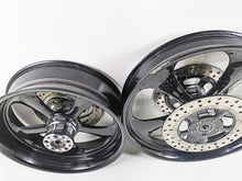 Load image into Gallery viewer, 02-07 Harley Touring Custom Black Wheel Rim Set 18x5.5 21x3.5