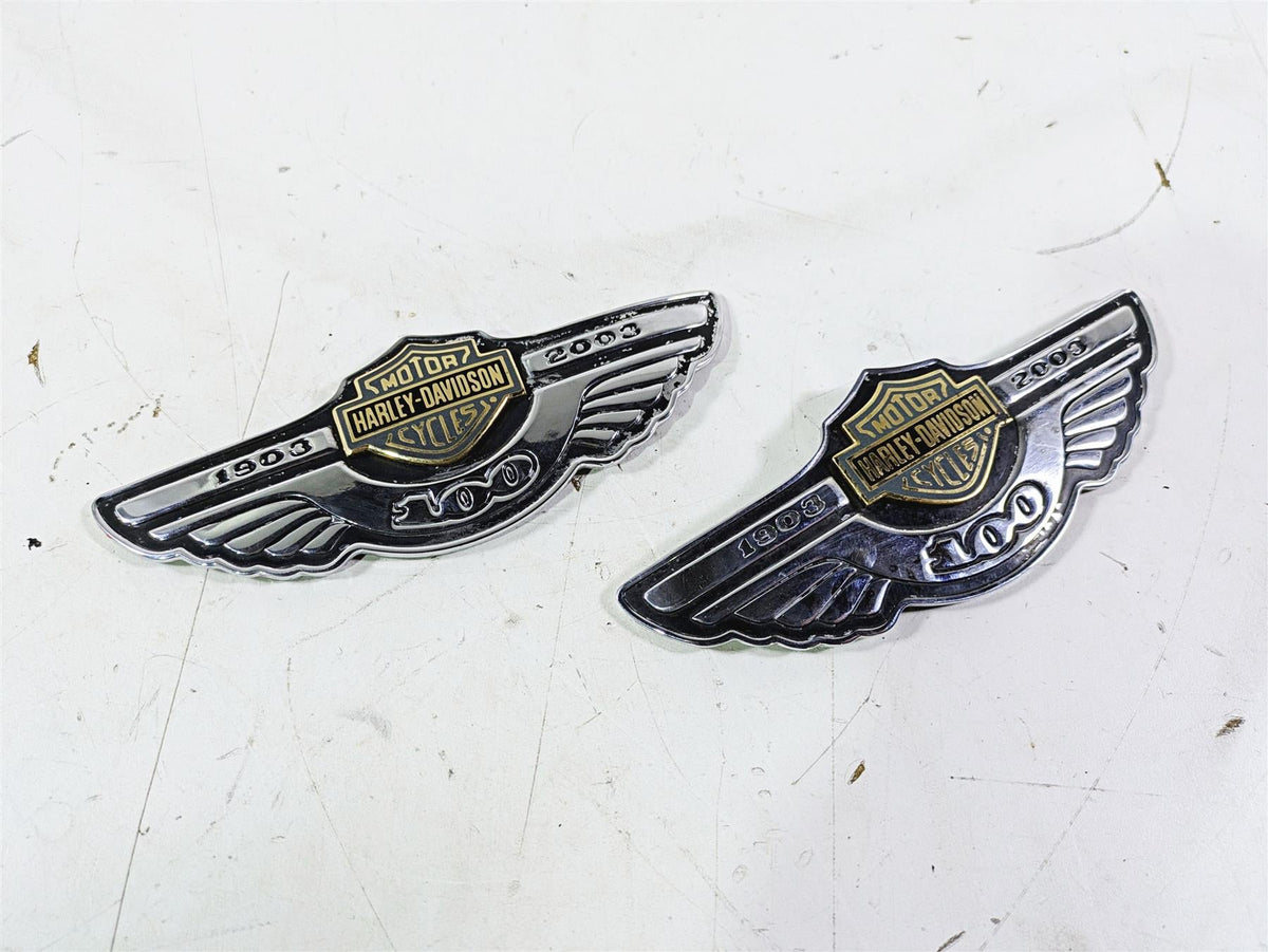 2003 Harley Softail FXSTDI Deuce 100th Fuel Tank Emblem Set 62236