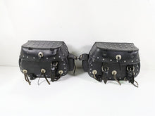 Load image into Gallery viewer, 2002 Indian Spirit Deluxe Studded Leather Saddlebag & Mount & Keys Set READ