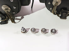 Load image into Gallery viewer, 2002 Indian Spirit Deluxe Studded Leather Saddlebag & Mount & Keys Set READ