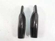 Load image into Gallery viewer, 2011 Ducati Hypermotard 1100 Evo SP Front Fork Lower Carbon Guards 46012801E