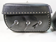 Load image into Gallery viewer, 2006 Honda VT1100 C2 Shadow Leatherlyke Studded Saddlebag Saddle Bag Set ACC310