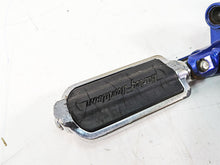 Load image into Gallery viewer, 2009 Harley FXCWC Softail Rocker C Flame Foot Peg & Blue Brackets Set 33683-07A | Mototech271