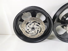 Load image into Gallery viewer, 02-07 Harley Touring Custom Black Wheel Rim Set 18x5.5 21x3.5