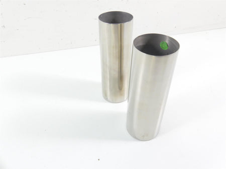 Pair of stainless steel motorcycle fork tubes on white background, available at Mototech271