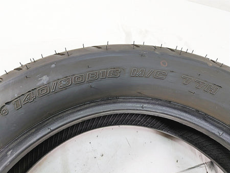 Used motorcycle tire 140/90B16 M/C 77H size, close-up tread detail, available at Mototech271