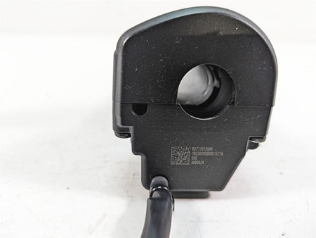 Black motorcycle handlebar control switch close-up on white background, available at Mototech271