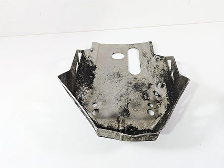 Used metal motorcycle skid plate with bolt holes, available at Mototech271