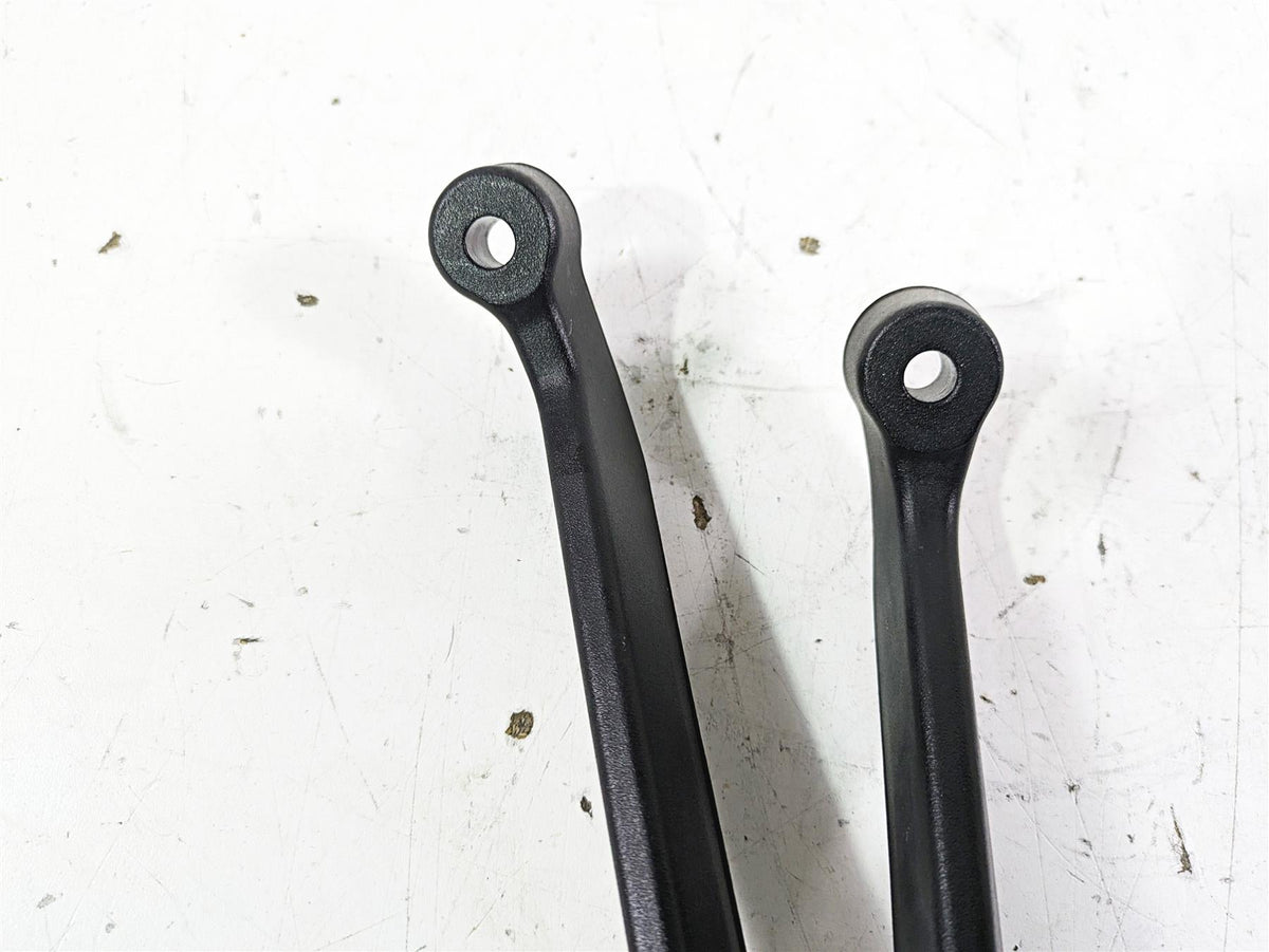 Pair of used black motorcycle frame brackets with mounting holes, available at Mototech271