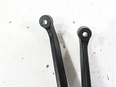 Pair of used black motorcycle frame brackets with mounting holes, available at Mototech271