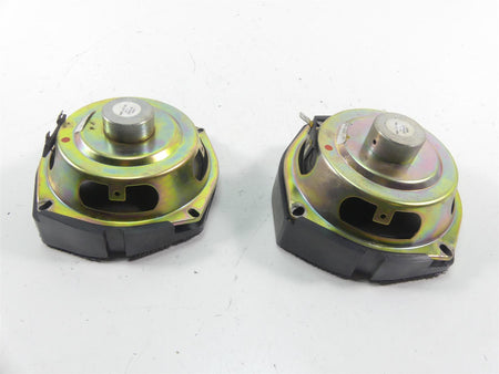 Pair of used motorcycle speaker units on white background, available at Mototech271
