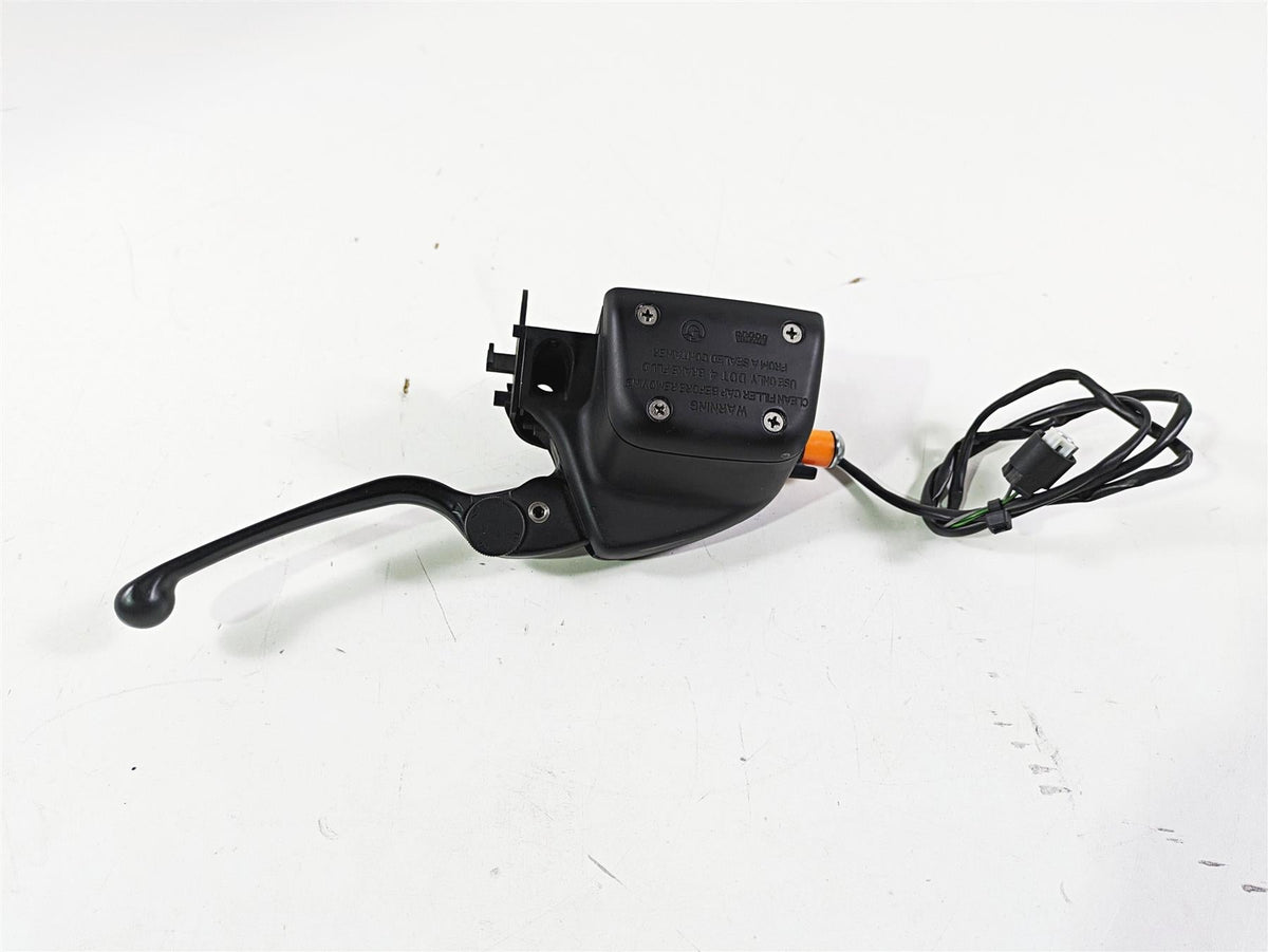 Motorcycle brake master cylinder with lever and wiring on white background, available at Mototech271