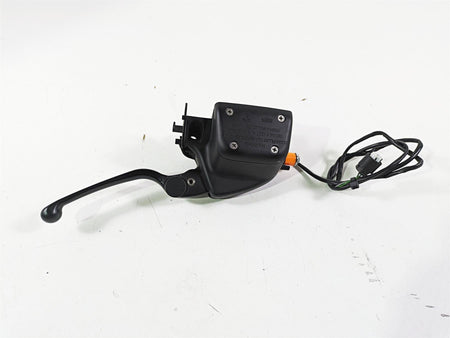 Motorcycle brake master cylinder with lever and wiring on white background, available at Mototech271