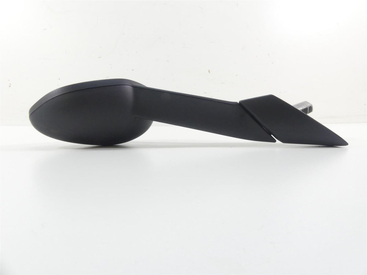 Black motorcycle side mirror replacement part on white background, available at Mototech271