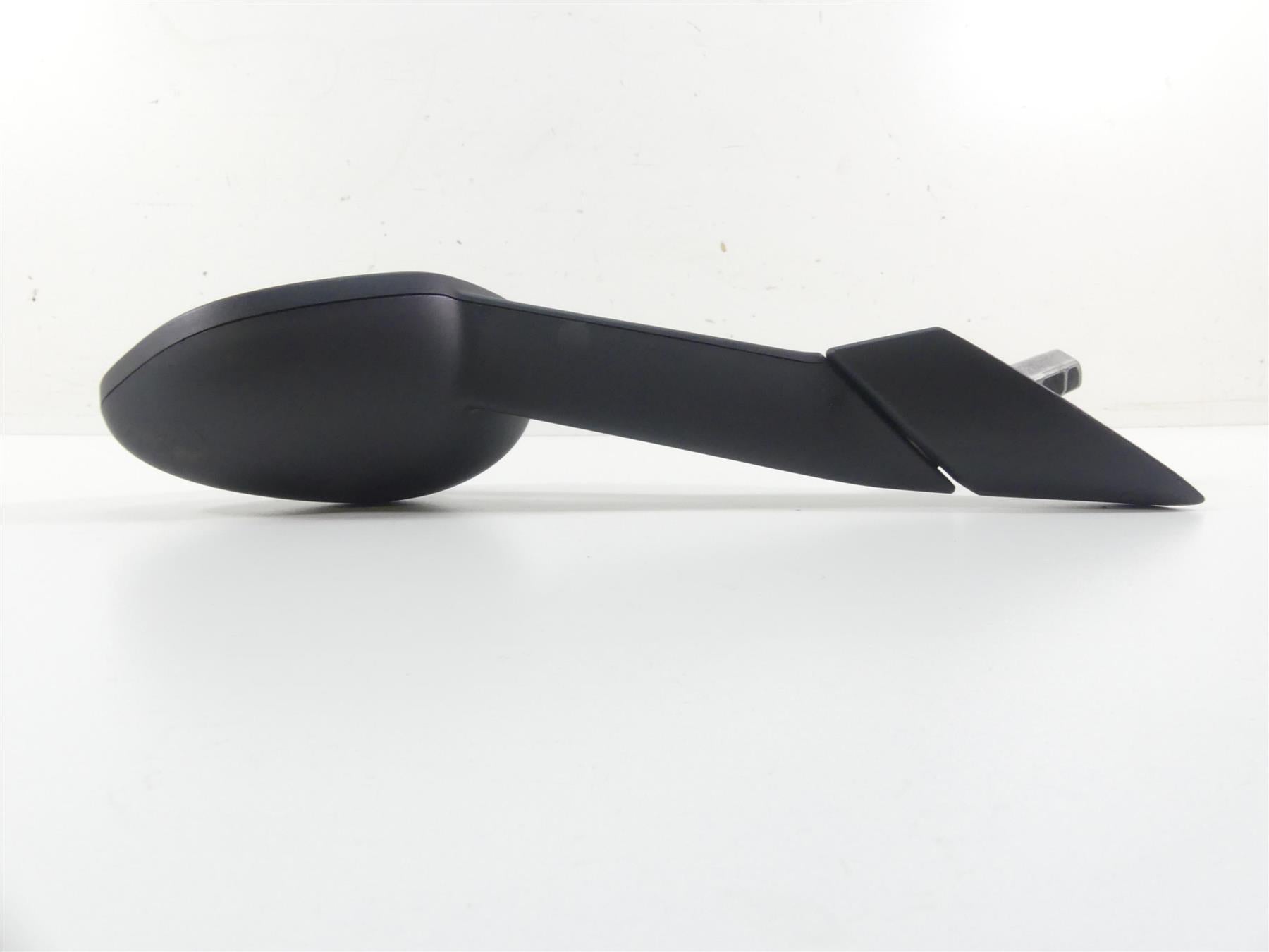Black motorcycle side mirror replacement part on white background, available at Mototech271