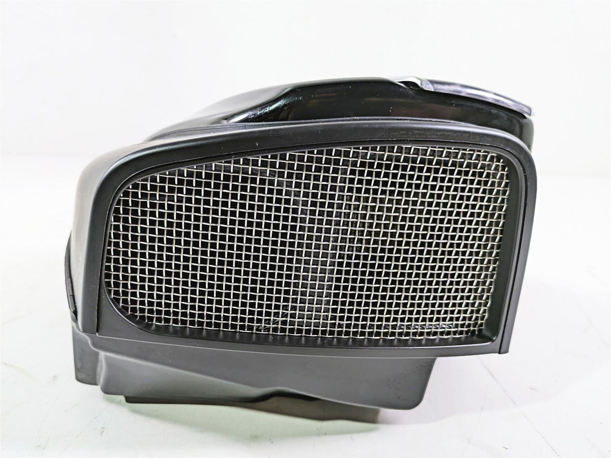 Black motorcycle air intake box with metal mesh grill on white background, available at Mototech271