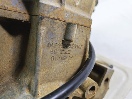 Close-up of used motorcycle engine part with stamped serial numbers, available at Mototech271