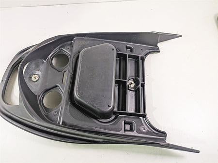 Used black motorcycle seat base plastic with mounting points, available at Mototech271