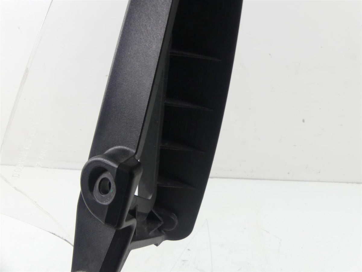 Black plastic motorcycle windscreen bracket and clear windshield available at Mototech271
