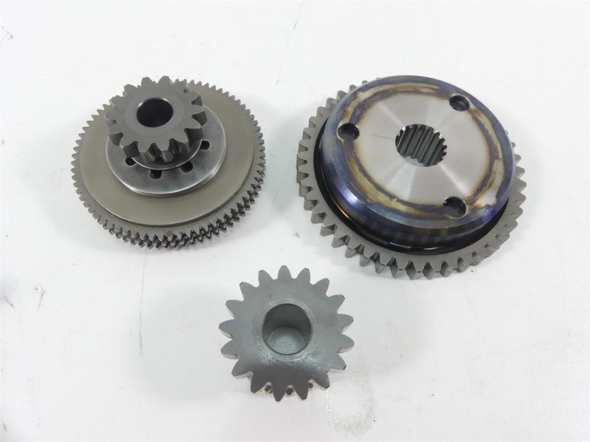 Used motorcycle transmission gears on white background, available at Mototech271