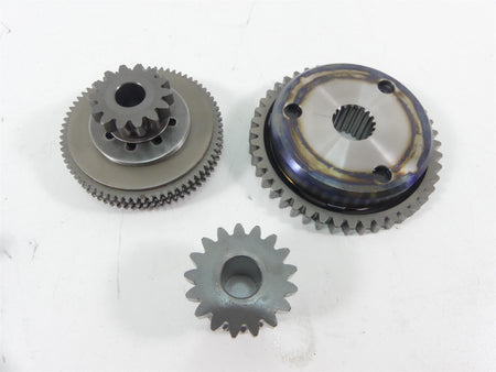 Used motorcycle transmission gears on white background, available at Mototech271
