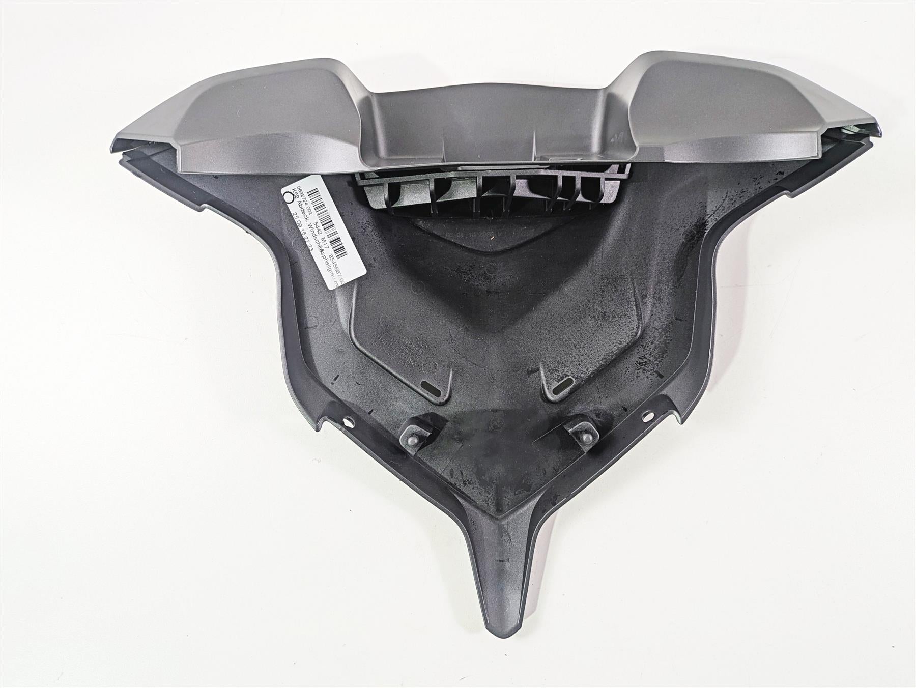 Used motorcycle front fairing cowl inner panel, black plastic, available at Mototech271