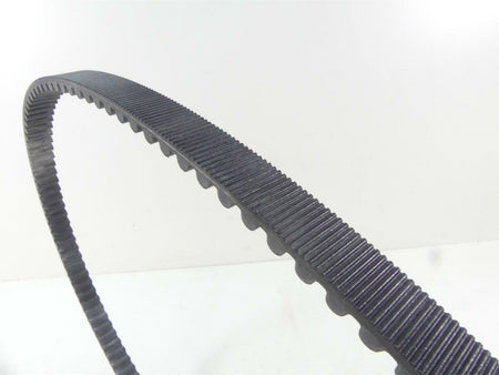 Close-up of a used motorcycle drive belt with teeth, available at Mototech271