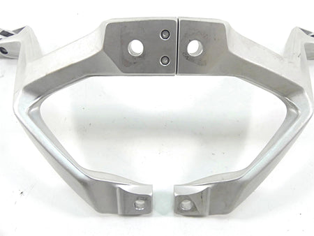 Silver motorcycle rear grab bar bracket with mounting holes on white background, available at Mototech271