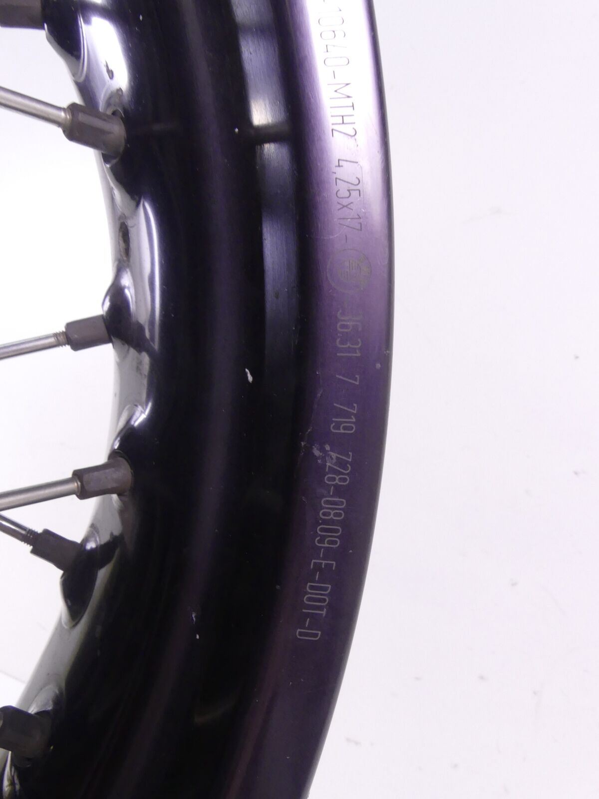 2010 BMW F800GS K72 Straight Rear Spoke Wheel Rim 17x4.25 36318564177 {{ shop.shopifyCountryName }} - Mototech271