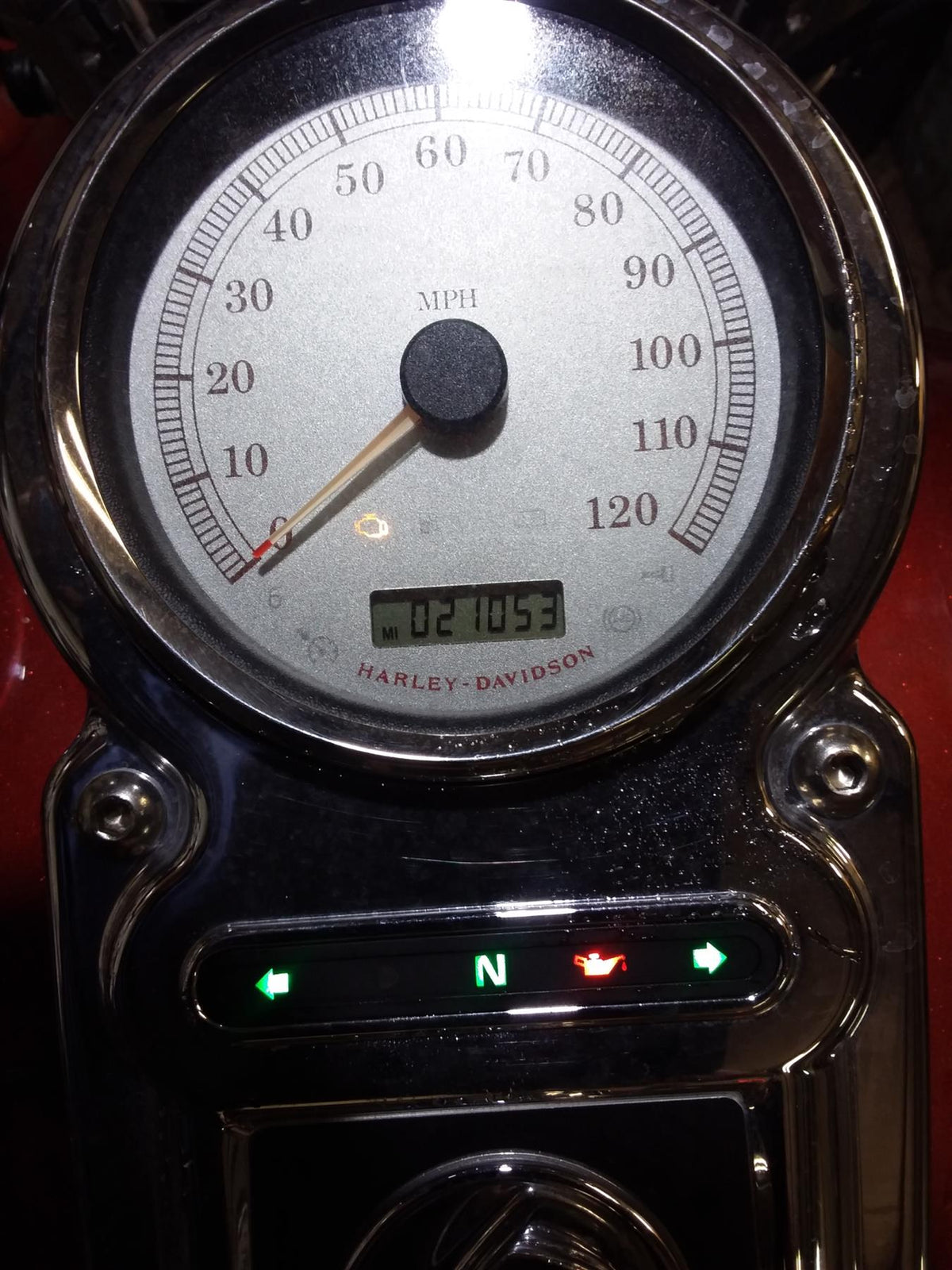 2009 Harley FXDF Dyna Fat Bob Speedometer Gauge Instrument - 21K 67096-09 {{ shop.shopifyCountryName }} - Mototech271