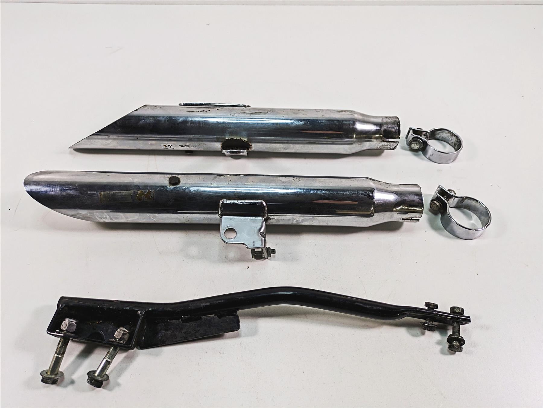 1986 Harley Sportster XLH 883 Oem Slip On Slash Cut Muffler Silencer Set {{ shop.shopifyCountryName }} - Mototech271
