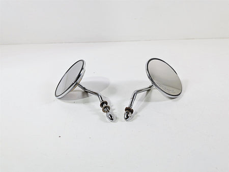 2005 Harley Softail FLSTFSE CVO Fat Boy Round Chrome Flame Mirrors Set-Mototech271