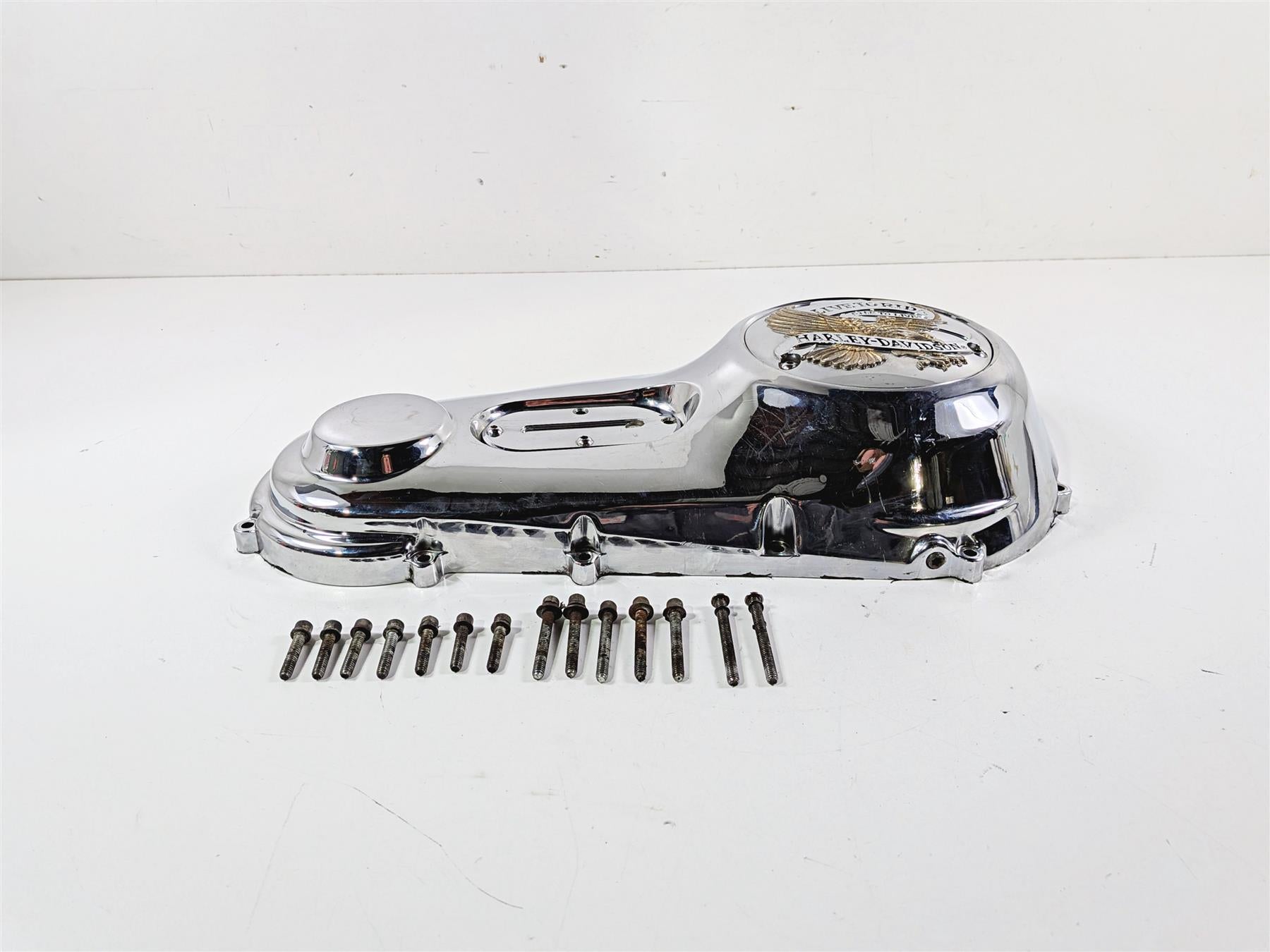 1996 Harley FLSTC Softail Heritage Chrome Outer Primary Clutch Cover 60506-95 {{ shop.shopifyCountryName }} - Mototech271