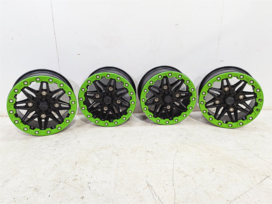 Kawasaki Teryx KRF KRX 1000 Wheel Rim Green Beadlock Set 15x8 49058-0729-397 {{ shop.shopifyCountryName }} - Mototech271