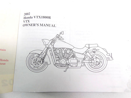 2002 Honda VTX1800 R Oem Owners Manuel Book 00X31-MCV-6000 31MCV600 {{ shop.shopifyCountryName }} - Mototech271