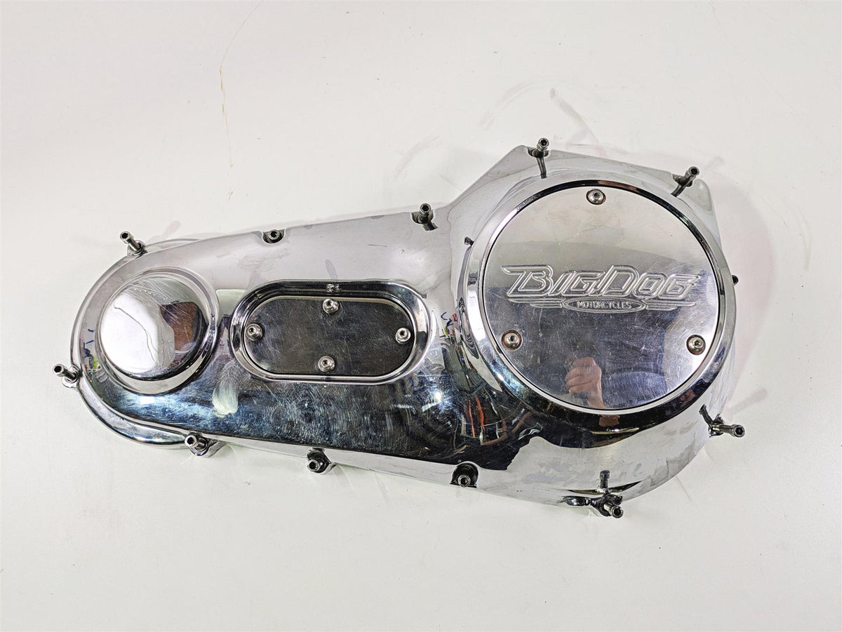 2002 Big Dog Pitbull Chrome Outer Primary Drive Clutch & Derby Cover {{ shop.shopifyCountryName }} - Mototech271