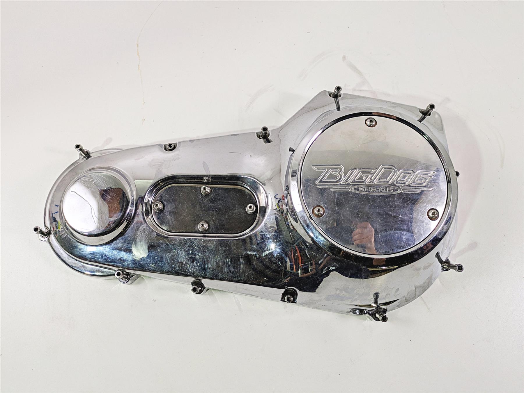 2002 Big Dog Pitbull Chrome Outer Primary Drive Clutch & Derby Cover
