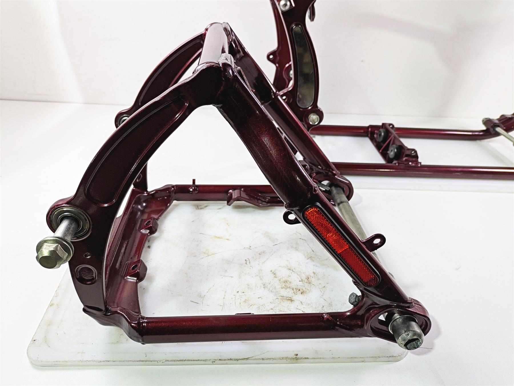 2008 Harley FXCWC Softail Rocker Frame Chassis + Swingarm Red Pearl With Salvage Texas Title 47167-08COZ {{ shop.shopifyCountryName }} - Mototech271