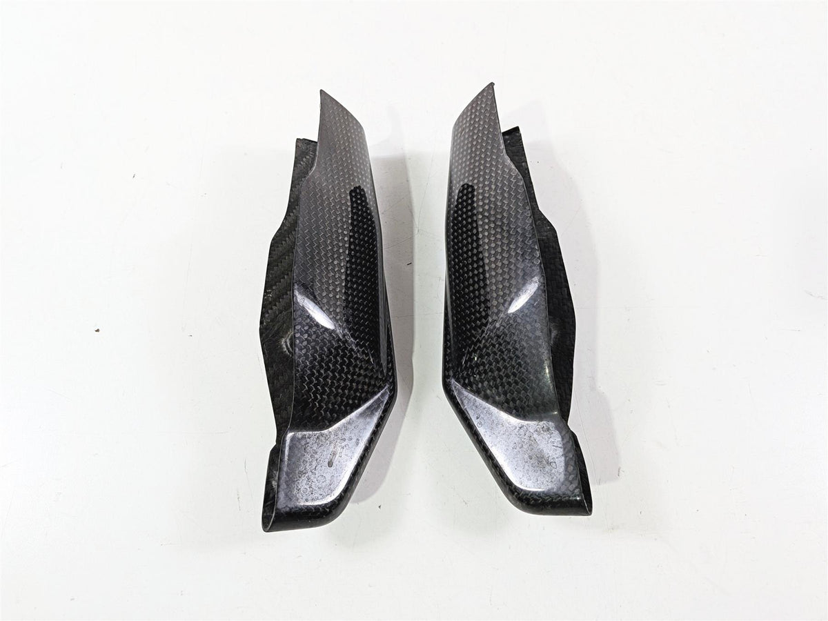 2009 Ducati Hypermotard 1100 S Lower Carbon Fiber Fork Guard Cover Set 46012811-Mototech271