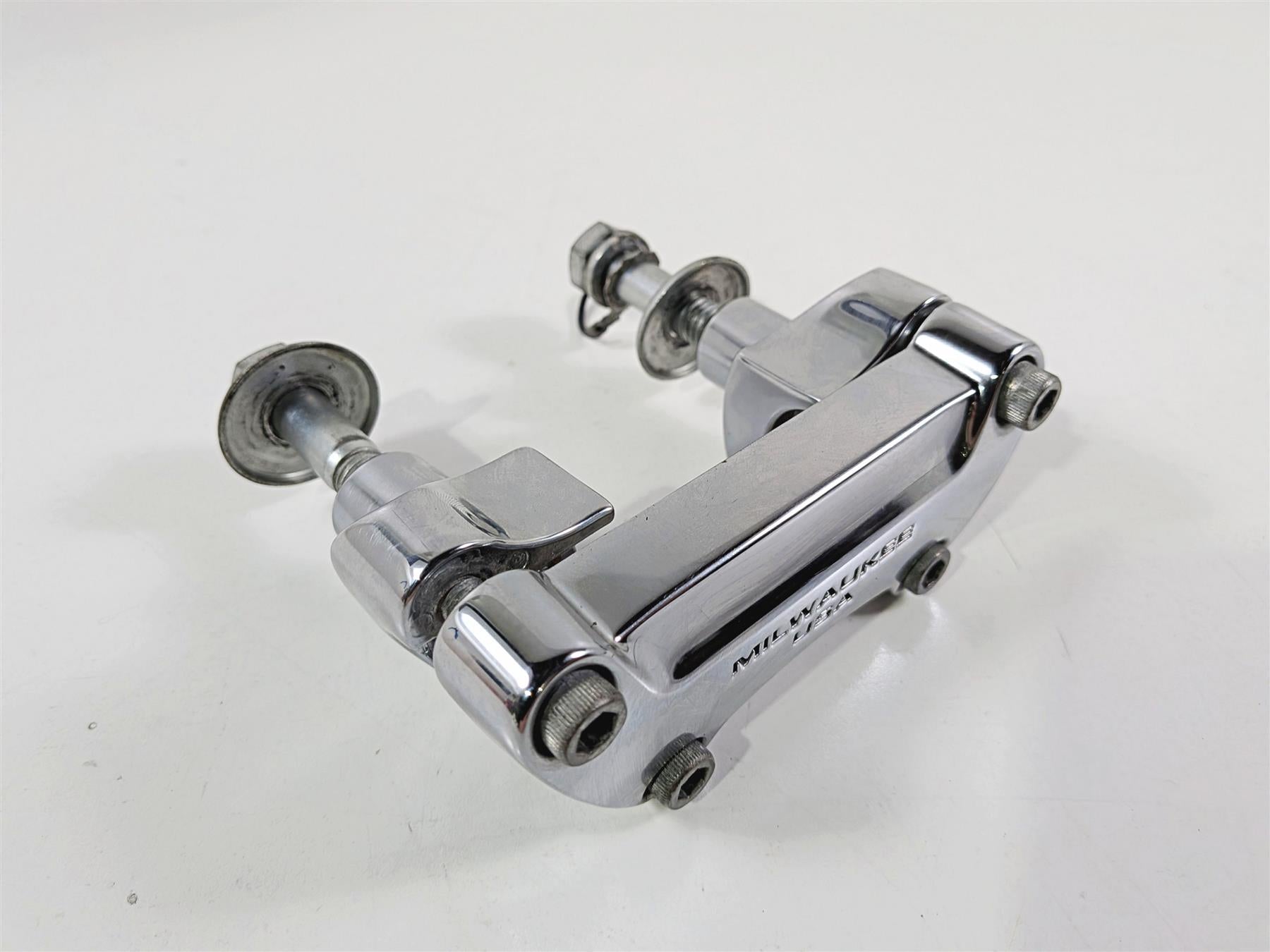 2011 Harley FXDF Dyna Fat Bob Chrome Milwaukee Handlebar Riser Clamps 55900025 {{ shop.shopifyCountryName }} - Mototech271