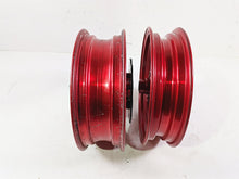 Load image into Gallery viewer, 2021 Kawasaki Z125 Pro  Straight Red Front Rear Wheel Rim Set 41073-0674-63D
