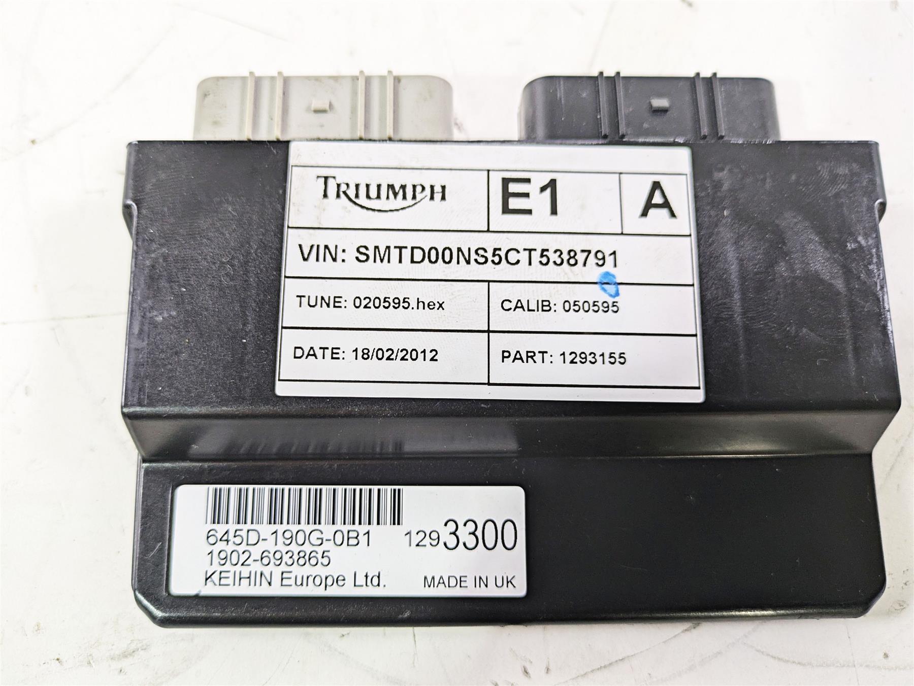 2012 Triumph Daytona 675 Cdi Ecu Ecm Engine Control Module T1293300 T1293155 {{ shop.shopifyCountryName }} - Mototech271