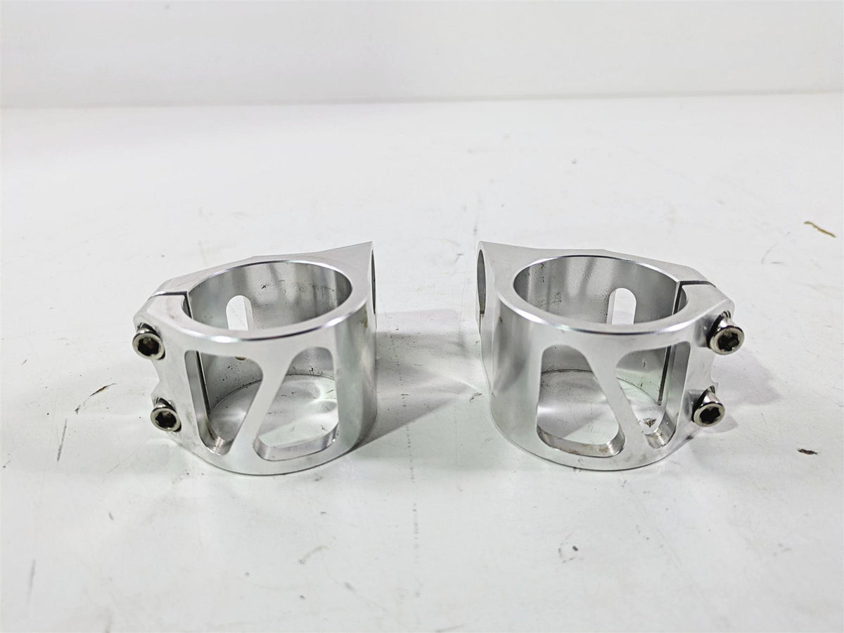 2003 Kawasaki ZX9R Ninja Tarazon 46mm Clip On Handle Bar Clamp Set for 22mm Bar {{ shop.shopifyCountryName }} - Mototech271