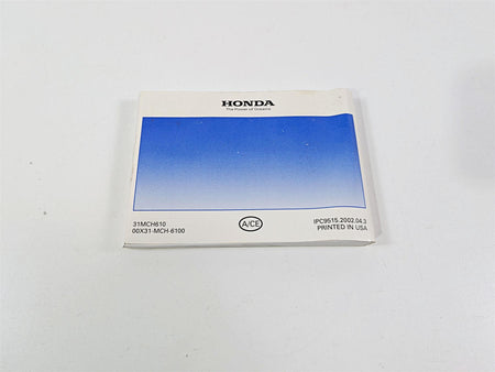 2003 Honda V-Twin VTX1800 C Owners Manual Booklet 00X31-MCH-6100 {{ shop.shopifyCountryName }} - Mototech271