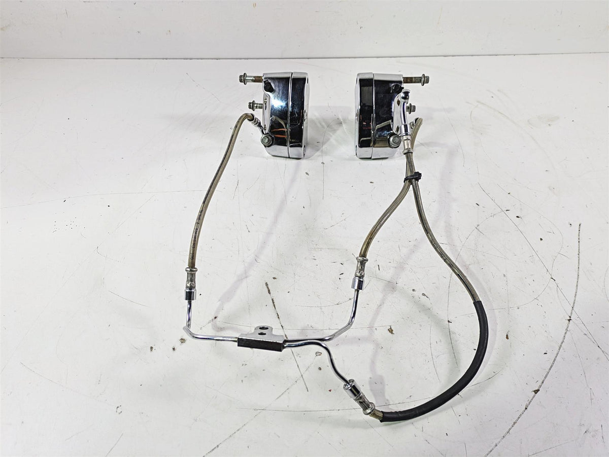 2007 Harley Touring FLHTCU SE CVO E-Glide Front Chrome Brake Caliper Set 4381-99 {{ shop.shopifyCountryName }} - Mototech271