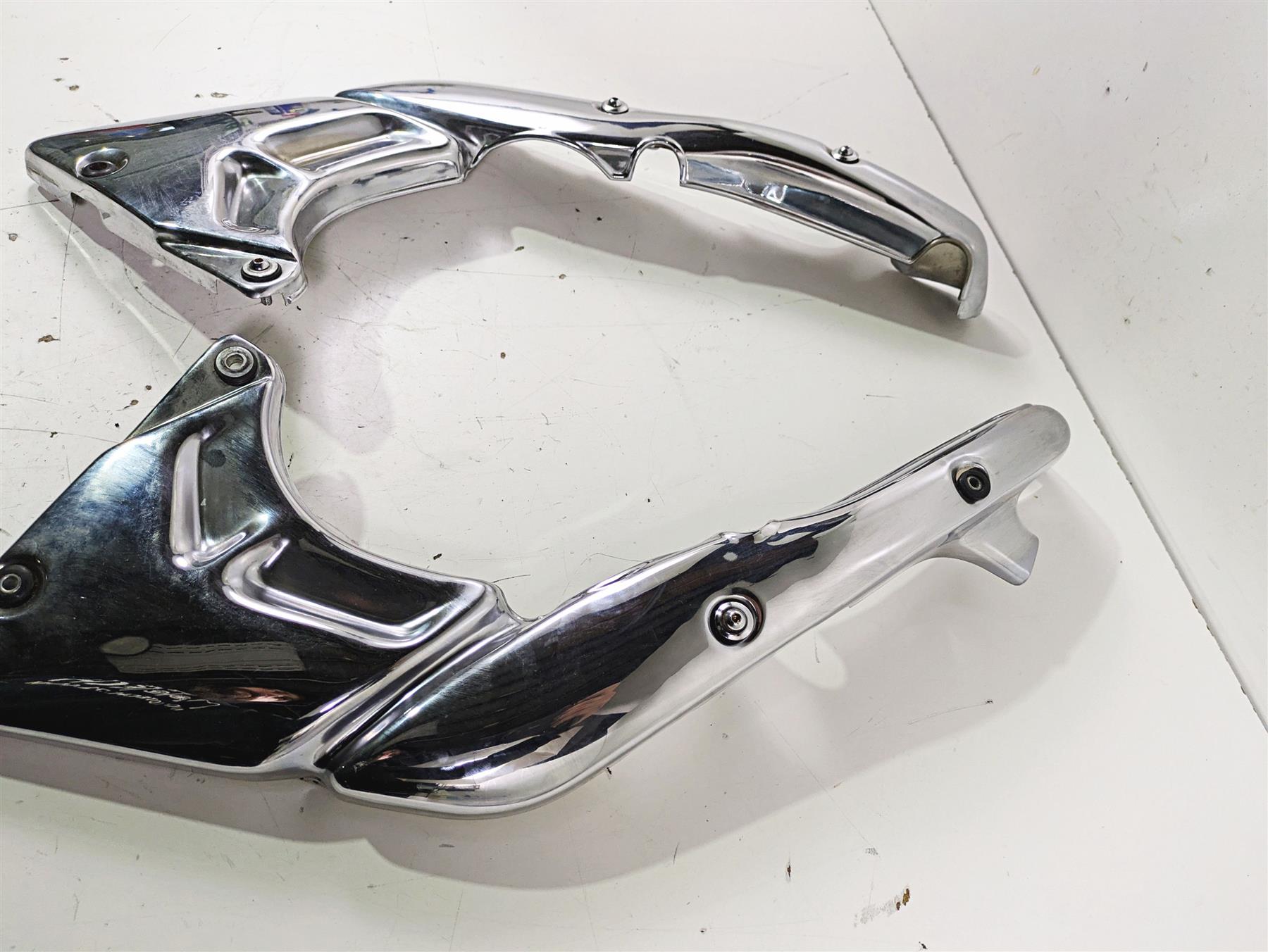 1998 Moto Guzzi California 1100 EV Rear Side Chrome Cover Fairing Set GU03467300 {{ shop.shopifyCountryName }} - Mototech271