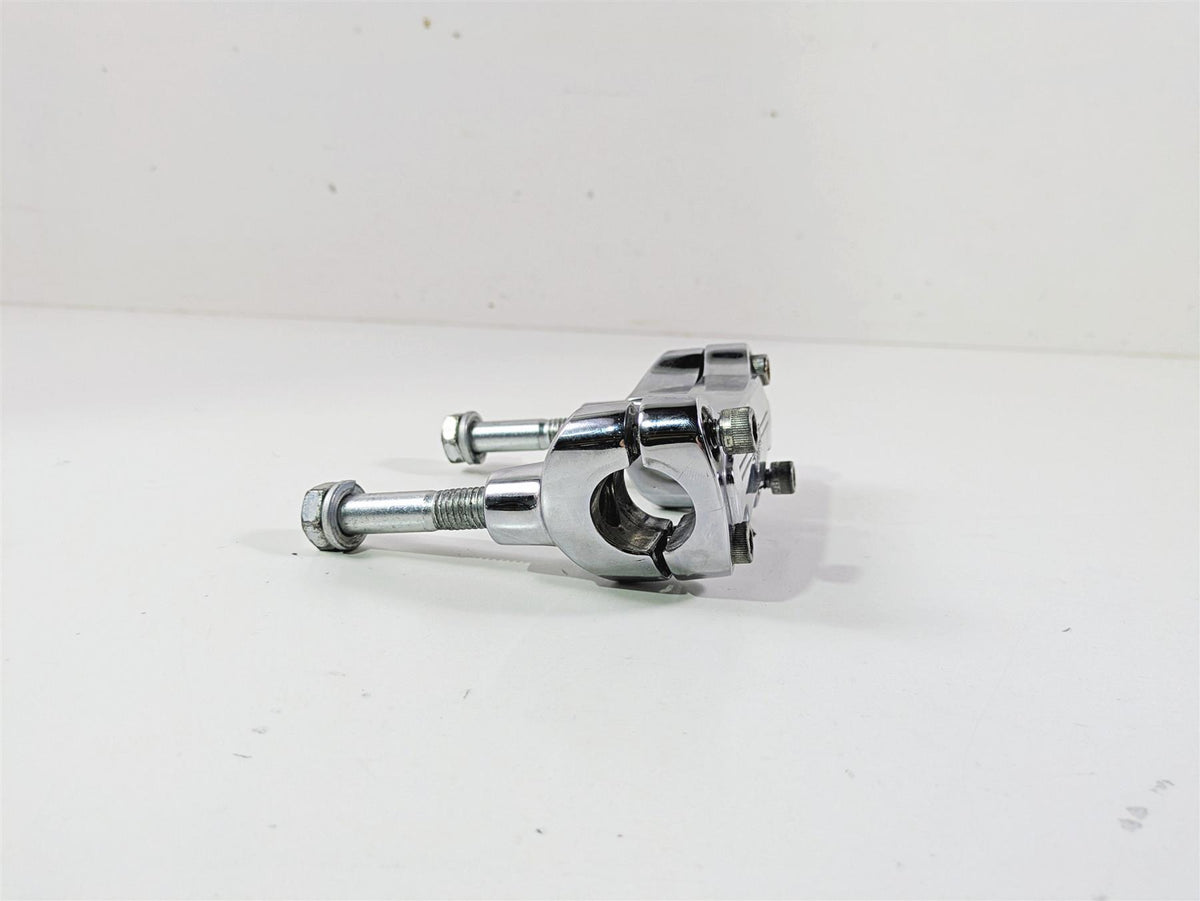 2016 Harley FXDF Dyna Fat Bob Handlebar Riser Holder Clamps Chrome 56568-86 {{ shop.shopifyCountryName }} - Mototech271